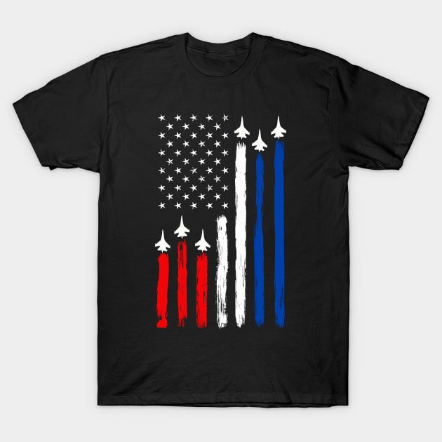 Air Force US Veterans 4th of July T shirt - Merica Flag T-Shirt T-Shirt by Pannolinno